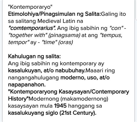 ano ang kontemporaryo